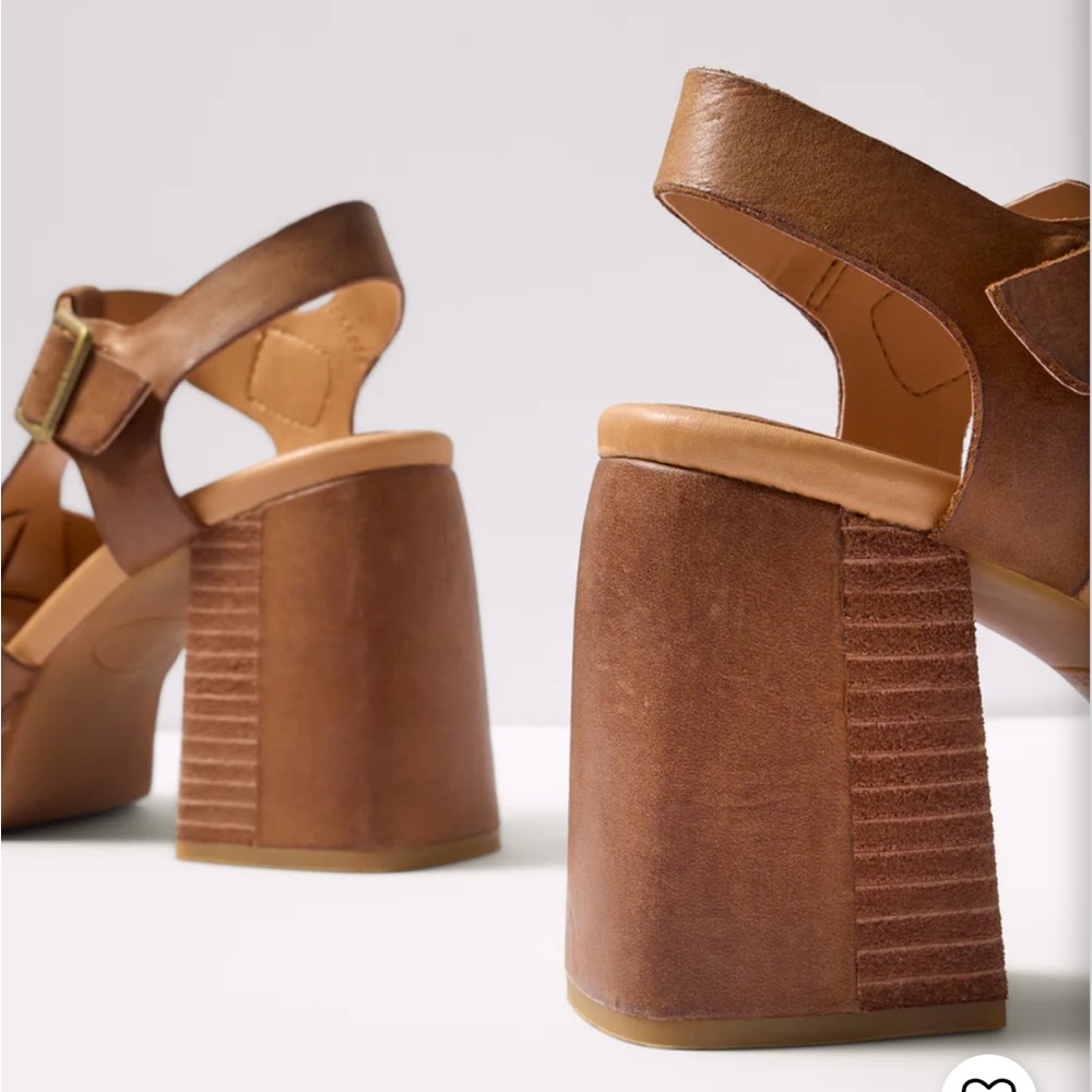 Kork-Ease Macy/Macey Brown Leather Sandals‎ with Chunky Heal Womens 11 - Picture 3 of 9